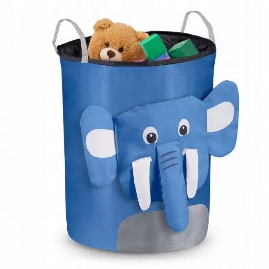Cos mare pentru depozitarea jucariilor Nukido - Elefant albastru Cos mare pentru depozitarea jucariilor Nukido - Elefant albastru