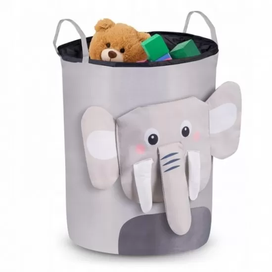 Cos mare pentru depozitarea jucariilor Nukido - Elefant gri Cos mare pentru depozitarea jucariilor Nukido - Elefant gri