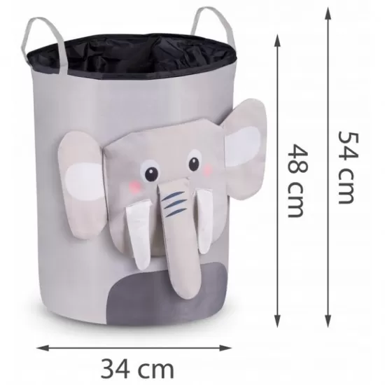 Cos mare pentru depozitarea jucariilor Nukido - Elefant gri Cos mare pentru depozitarea jucariilor Nukido - Elefant gri