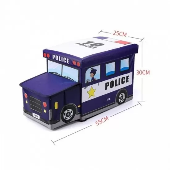 Cos pentru depozitarea jucariilor Ecotoys OR16WZ5 - Politie Cos pentru depozitarea jucariilor Ecotoys OR16WZ5 - Politie