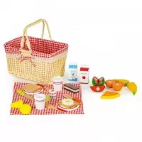 Cosulet din lemn XXL cu accesorii pentru picnic Ecotoys