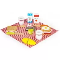Cosulet din lemn XXL cu accesorii pentru picnic Ecotoys