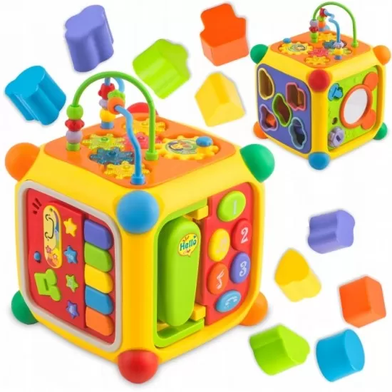 Cub educational cu blocuri, sunete si diverse activitati Ricokids RK-747 Cub educational cu blocuri, sunete si diverse activitati Ricokids RK-747