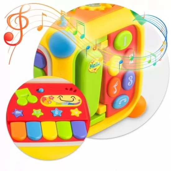 Cub educational cu blocuri, sunete si diverse activitati Ricokids RK-747 Cub educational cu blocuri, sunete si diverse activitati Ricokids RK-747