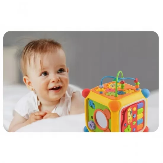 Cub educational cu blocuri, sunete si diverse activitati Ricokids RK-747 Cub educational cu blocuri, sunete si diverse activitati Ricokids RK-747