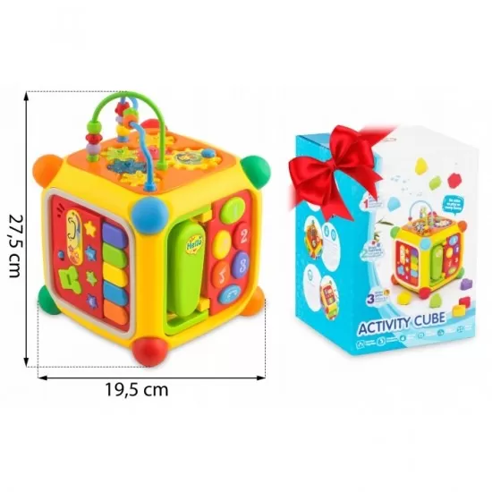 Cub educational cu blocuri, sunete si diverse activitati Ricokids RK-747 Cub educational cu blocuri, sunete si diverse activitati Ricokids RK-747