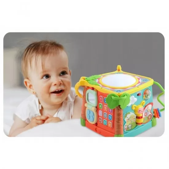 Cub educational cu blocuri, sunete si diverse activitati Ricokids RK-748 Cub educational cu blocuri, sunete si diverse activitati Ricokids RK-748