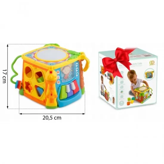Cub educational cu blocuri, sunete si diverse activitati Ricokids RK-748 Cub educational cu blocuri, sunete si diverse activitati Ricokids RK-748