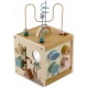 Cub educational din lemn cu diverse activitati, 15.5 x 17 cm, Nukido Cub educational din lemn cu diverse activitati, 15.5 x 17 cm, Nukido