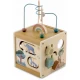 Cub educational din lemn cu diverse activitati, 15.5 x 17 cm, Nukido Cub educational din lemn cu diverse activitati, 15.5 x 17 cm, Nukido