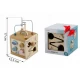 Cub educational din lemn cu diverse activitati, 15.5 x 17 cm, Nukido Cub educational din lemn cu diverse activitati, 15.5 x 17 cm, Nukido