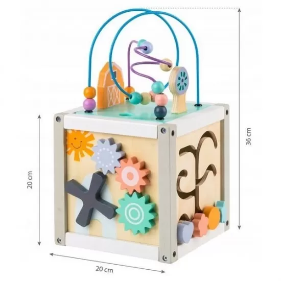 Cub educational din lemn Ecotoys 1030 Cub educational din lemn Ecotoys 1030