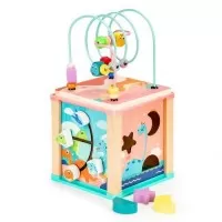 Cub educational din lemn Ecotoys Dino