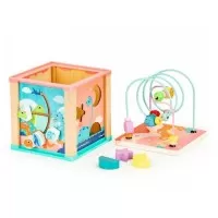 Cub educational din lemn Ecotoys Dino