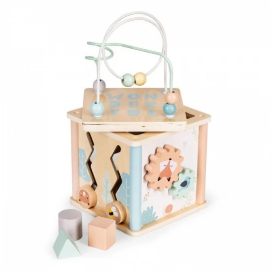Cub educational din lemn pentru copii Ecotoys Cub educational din lemn pentru copii Ecotoys