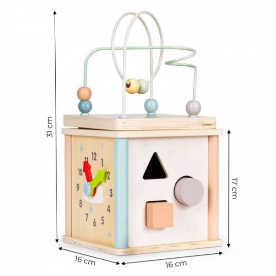 Cub educational din lemn pentru copii Ecotoys Cub educational din lemn pentru copii Ecotoys