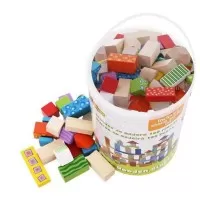 Set cuburi din lemn Ecotoys 100 piese