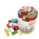 Set cuburi din lemn Ecotoys 100 piese Set cuburi din lemn Ecotoys 100 piese
