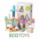 Cuburi din lemn Ecotoys 100 piese