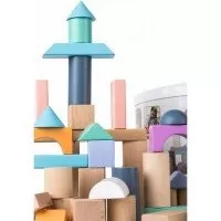 Cuburi din lemn Ecotoys 100 piese