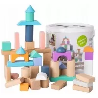 Cuburi din lemn Ecotoys 100 piese