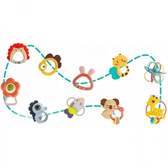 Cutie cu 10 jucarii pentru bebelusi Ricokids 773800 Cutie cu 10 jucarii pentru bebelusi Ricokids 773800