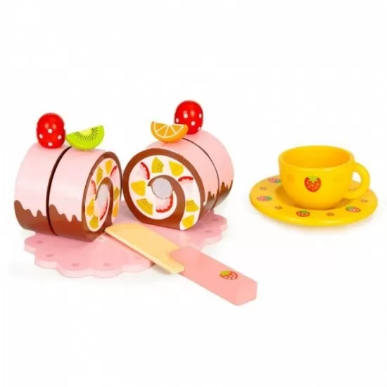 Cutie cu dulciuri si accesorii din lemn, 29 elemente, Ecotoys HC601926 Cutie cu dulciuri si accesorii din lemn, 29 elemente, Ecotoys HC601926