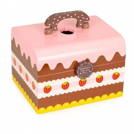 Cutie cu dulciuri si accesorii din lemn, 29 elemente, Ecotoys HC601926 Cutie cu dulciuri si accesorii din lemn, 29 elemente, Ecotoys HC601926
