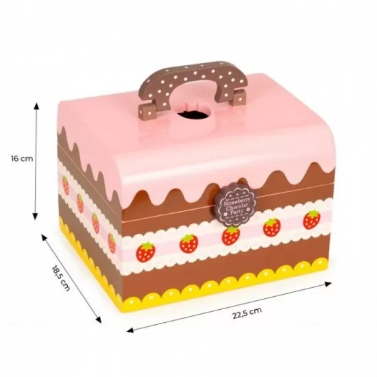 Cutie cu dulciuri si accesorii din lemn, 29 elemente, Ecotoys HC601926 Cutie cu dulciuri si accesorii din lemn, 29 elemente, Ecotoys HC601926