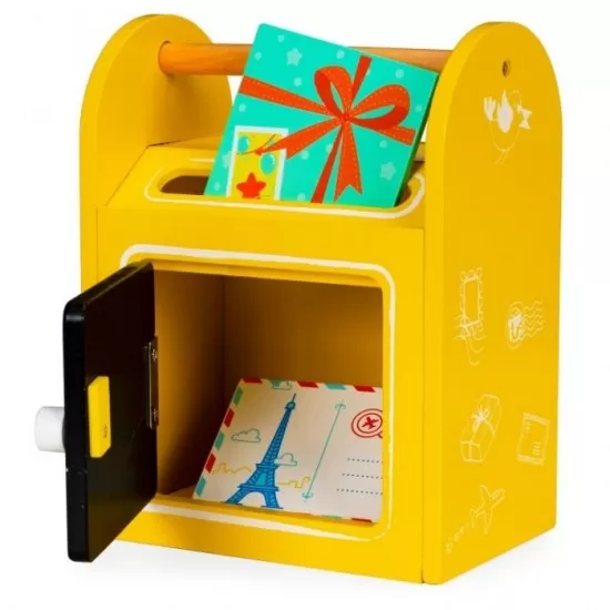 Cutie pentru scrisori din lemn pentru copii Ecotoys 2623 Cutie pentru scrisori din lemn pentru copii Ecotoys 2623