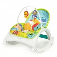 Fotoliu balansoar 3 in 1 cu vibratii Ecotoys - Jungla