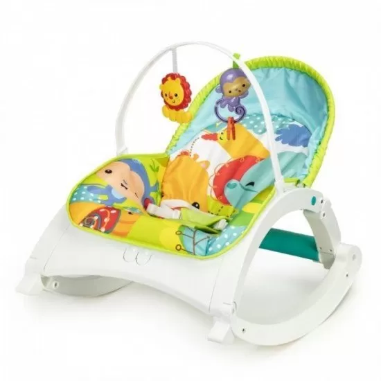 Fotoliu balansoar 3 in 1 cu vibratii Ecotoys - Jungla Fotoliu balansoar 3 in 1 cu vibratii Ecotoys - Jungla