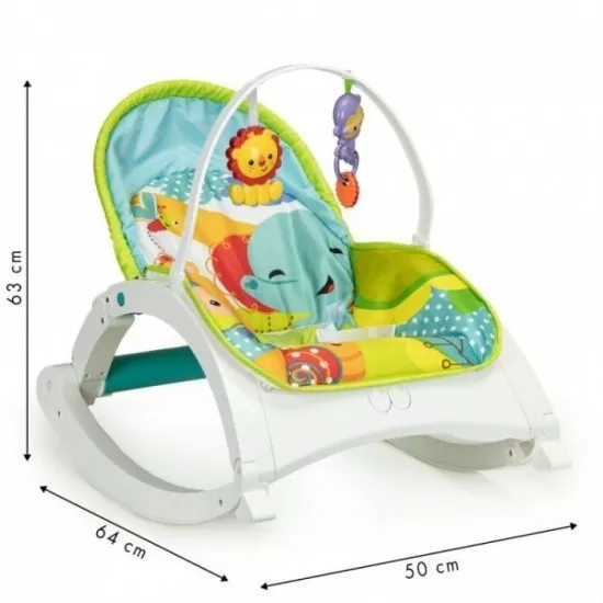 Fotoliu balansoar 3 in 1 cu vibratii Ecotoys - Jungla Fotoliu balansoar 3 in 1 cu vibratii Ecotoys - Jungla