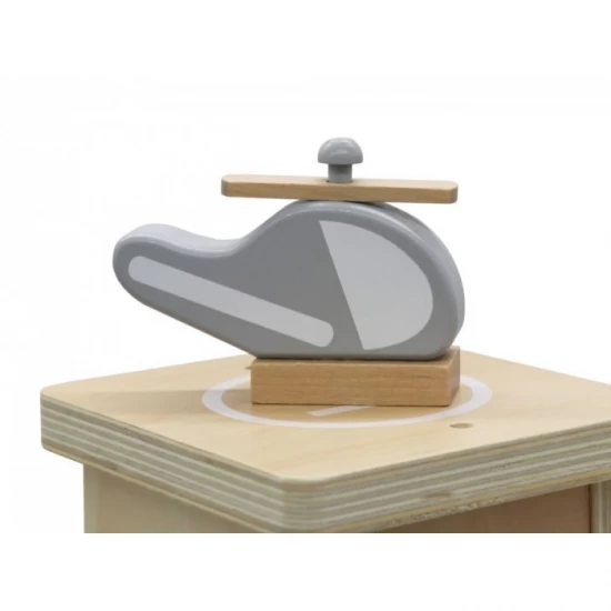Garaj tip parcare, din lemn, pentru masinute cu lift si masinute Ecotoys Garaj tip parcare, din lemn, pentru masinute cu lift si masinute Ecotoys