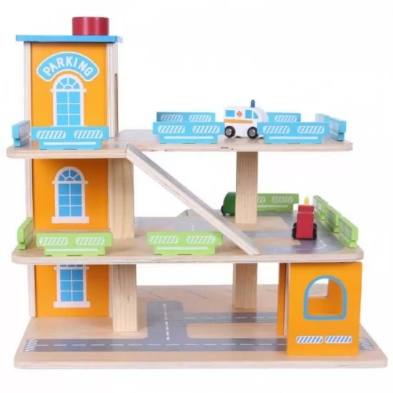 Garaj tip pista pentru masinute cu lift si masinute Ecotoys Garaj tip pista pentru masinute cu lift si masinute Ecotoys