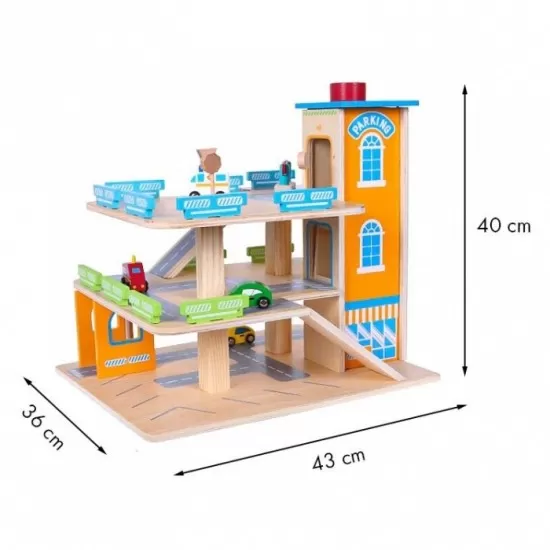 Garaj tip pista pentru masinute cu lift si masinute Ecotoys Garaj tip pista pentru masinute cu lift si masinute Ecotoys