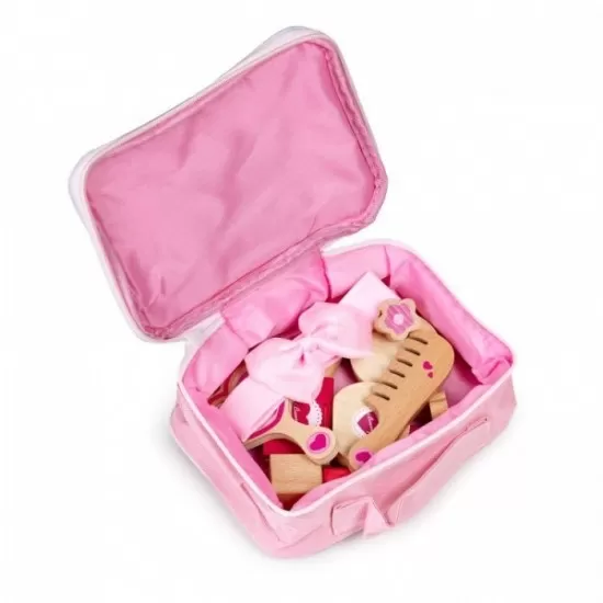 Gentuta de make-up cu 10 elemente din lemn Ecotoys Gentuta de make-up cu 10 elemente din lemn Ecotoys