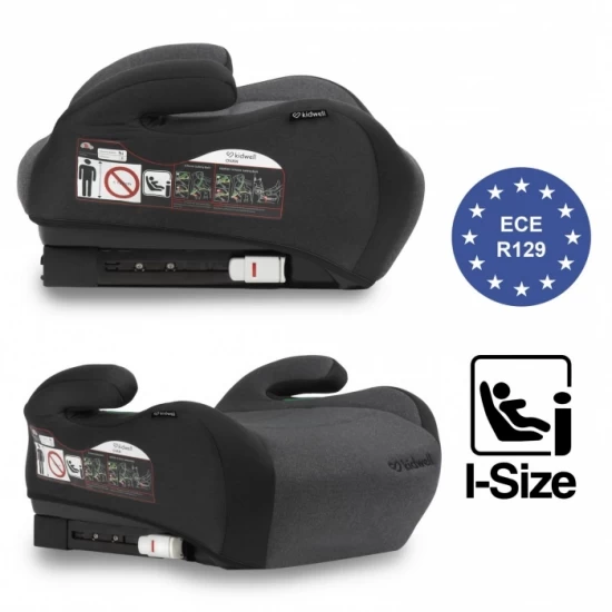 Inaltator auto 125-150 cm cu Isofix Kidwell Ovan - Black Gray Inaltator auto 125-150 cm cu Isofix Kidwell Ovan - Black Gray