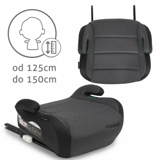 Inaltator auto 125-150 cm cu Isofix Kidwell Ovan - Black Gray Inaltator auto 125-150 cm cu Isofix Kidwell Ovan - Black Gray
