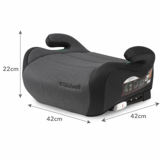 Inaltator auto 125-150 cm cu Isofix Kidwell Ovan - Black Gray Inaltator auto 125-150 cm cu Isofix Kidwell Ovan - Black Gray