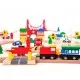Joc circuit din lemn cu trenulet si masinute 90 piese Ecotoys Joc circuit din lemn cu trenulet si masinute 90 piese Ecotoys