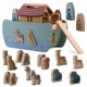 Jucarie educativa Arca lui Noe din lemn cu animalute, 17.5 x 13.5 x 20 cm, Nukido Jucarie educativa Arca lui Noe din lemn cu animalute, 17.5 x 13.5 x 20 cm, Nukido
