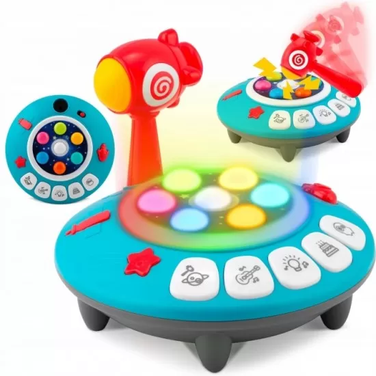 Jucarie interactiva cu ciocan, sunete si lumini Ricokids RK-753 Jucarie interactiva cu ciocan, sunete si lumini Ricokids RK-753
