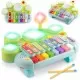 Jucarie educativa cu xilofon, pian, tobe si lumini Ricokids RK-751 Jucarie educativa cu xilofon, pian, tobe si lumini Ricokids RK-751