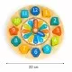 Jucarie educativa din lemn 3 in 1 tip ceas Ecotoys Jucarie educativa din lemn 3 in 1 tip ceas Ecotoys