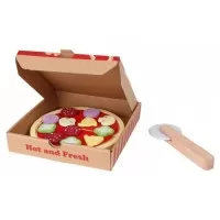 Jucarie interactiva de lemn sub forma de pizza Ecotoys 4221