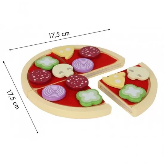 Jucarie interactiva de lemn sub forma de pizza Ecotoys 4221 Jucarie interactiva de lemn sub forma de pizza Ecotoys 4221