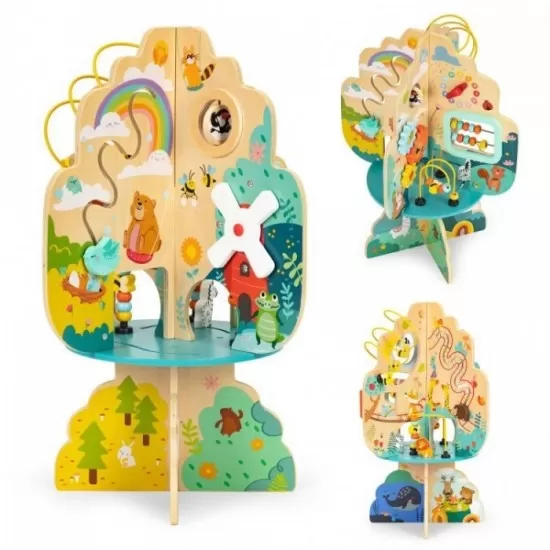Jucarie interactiva din lemn sub forma de copac cu diverse activitati Ecotoys 1045 Jucarie interactiva din lemn sub forma de copac cu diverse activitati Ecotoys 1045