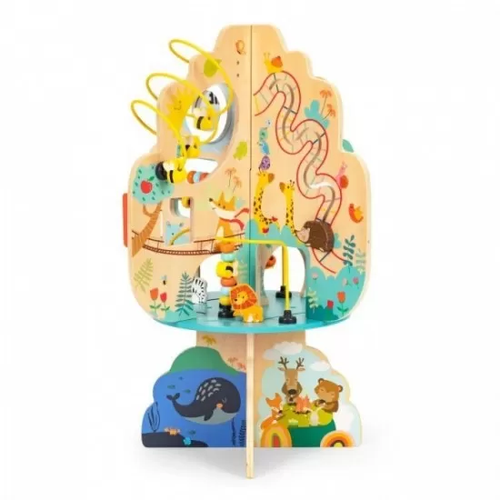 Jucarie interactiva din lemn sub forma de copac cu diverse activitati Ecotoys 1045 Jucarie interactiva din lemn sub forma de copac cu diverse activitati Ecotoys 1045