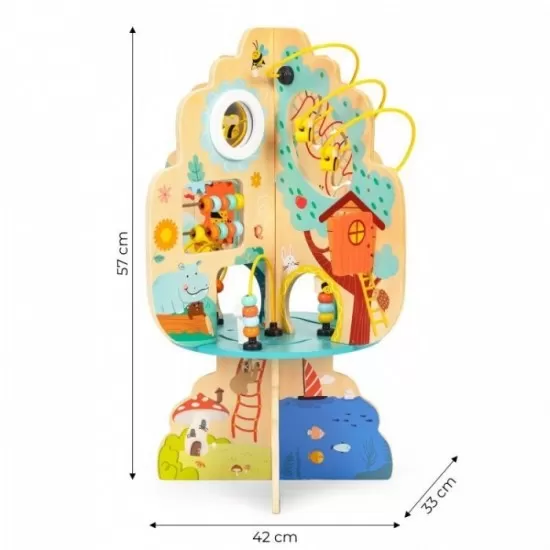 Jucarie interactiva din lemn sub forma de copac cu diverse activitati Ecotoys 1045 Jucarie interactiva din lemn sub forma de copac cu diverse activitati Ecotoys 1045